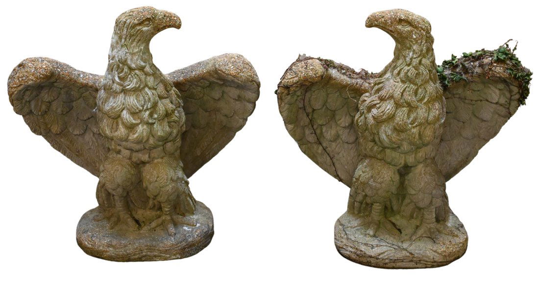 Pair of Outdoor Stone Eagles (1 of 7)