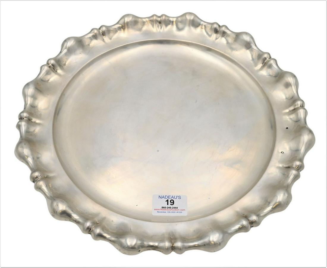 Large Round Silver Tray (1 of 4)
