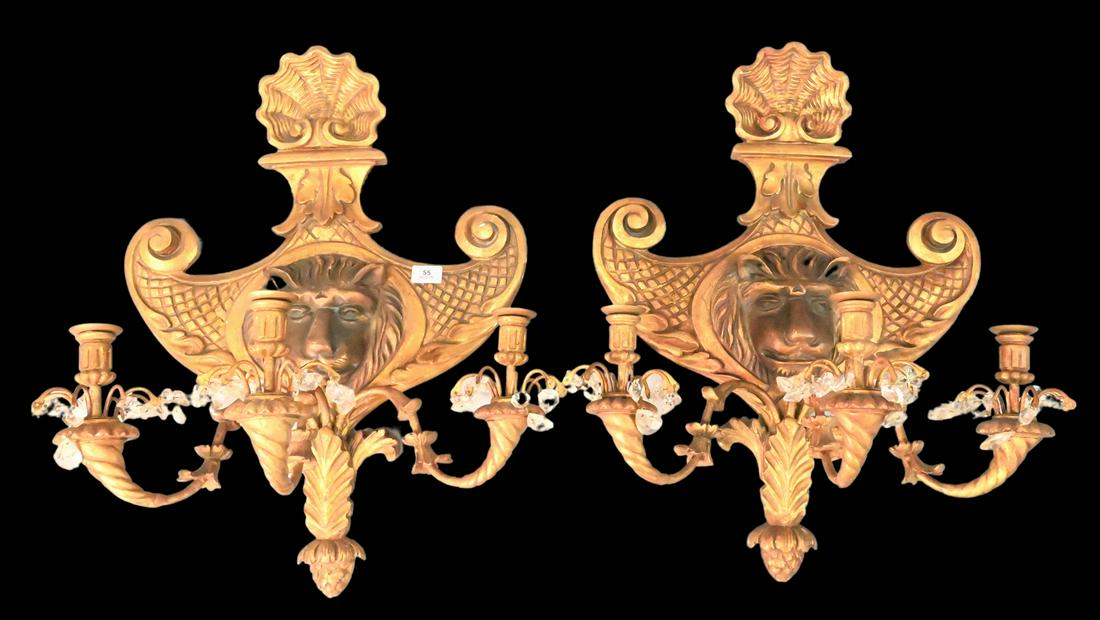 Pair Wood and Metal Candle Sconces (1 of 5)