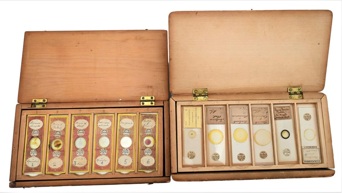 Two Fitted Boxes of Various Microscope Slides (1 of 5)