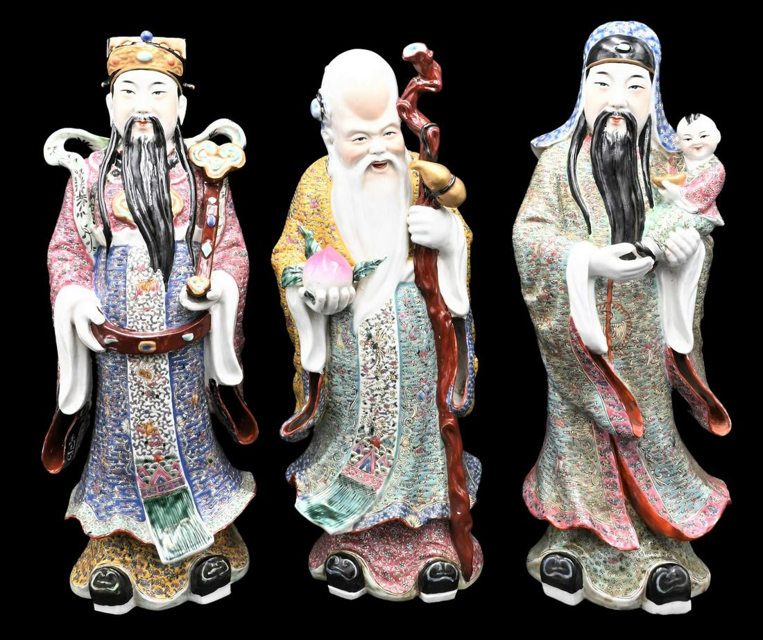 Group of Three Chinese Porcelain Standing Figures (1 of 6)