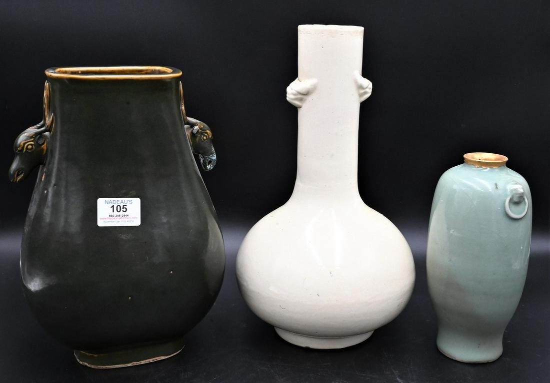 Four Piece Chinese Glazed Porcelain Group (1 of 8)