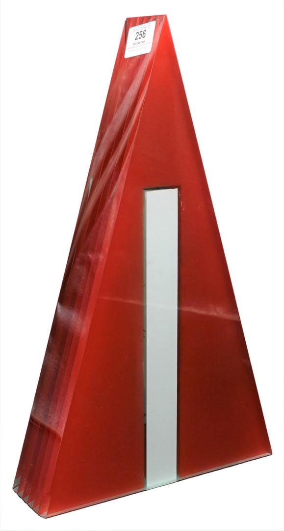 Bohumil Elias Art Glass Triangular Sculpture (1 of 3)