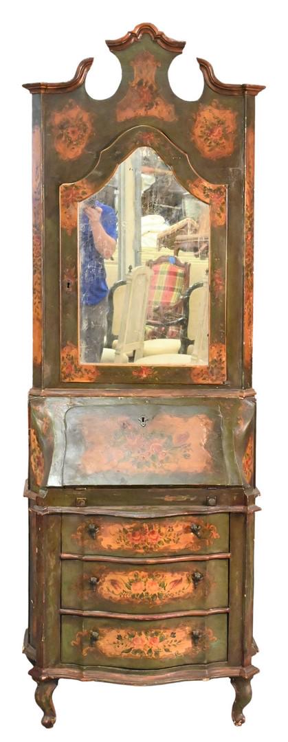 French Painted Two Part Secretary Desk (1 of 4)