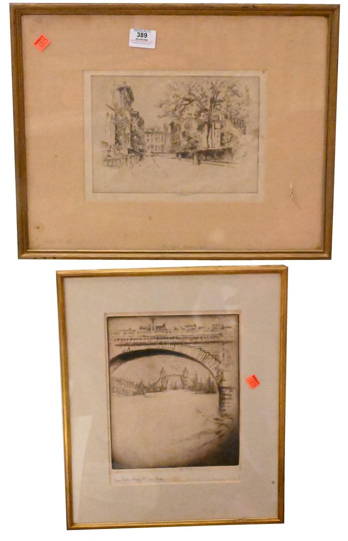 Two Joseph Pennell Etchings (1 of 4)