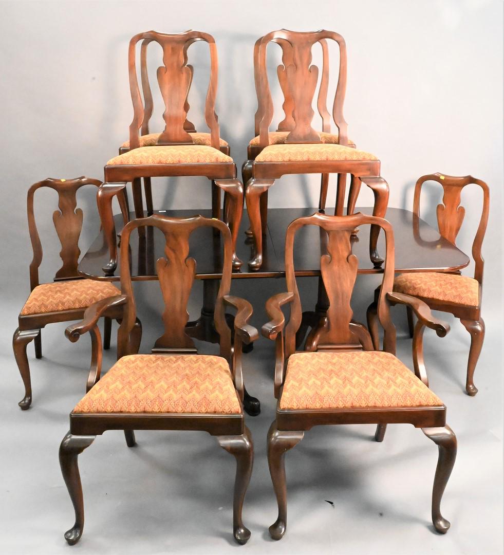 Nine Piece Henkel Harris Queen Anne Style Mahogany Dining Set (1 of 6)