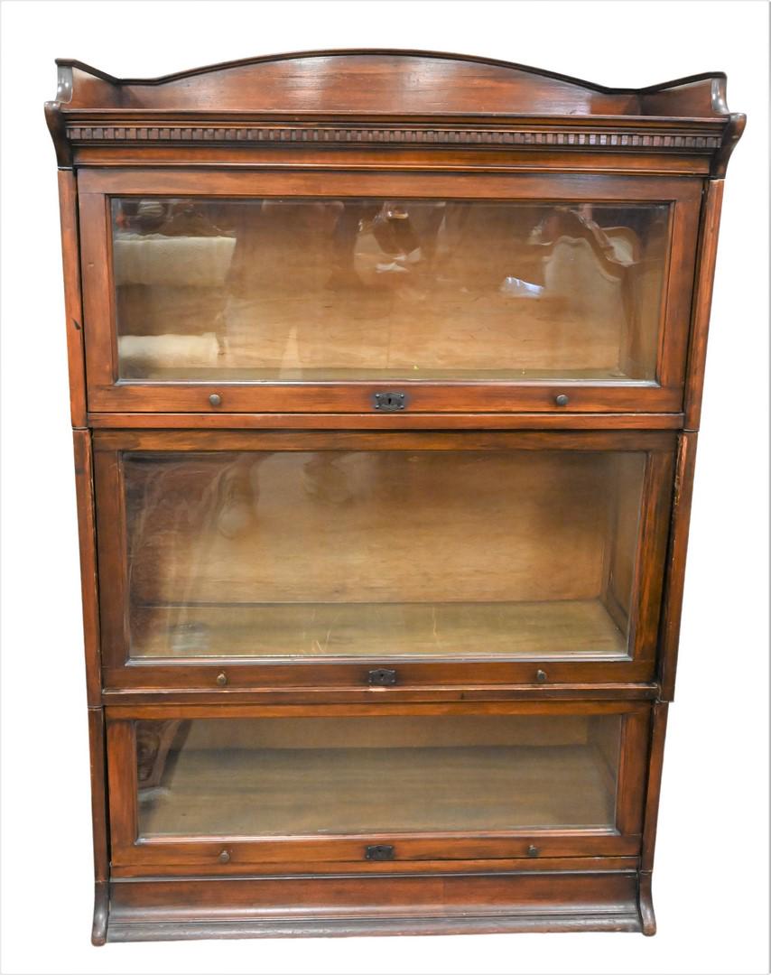 Mahogany Three Part Stacking Bookcase (1 of 4)