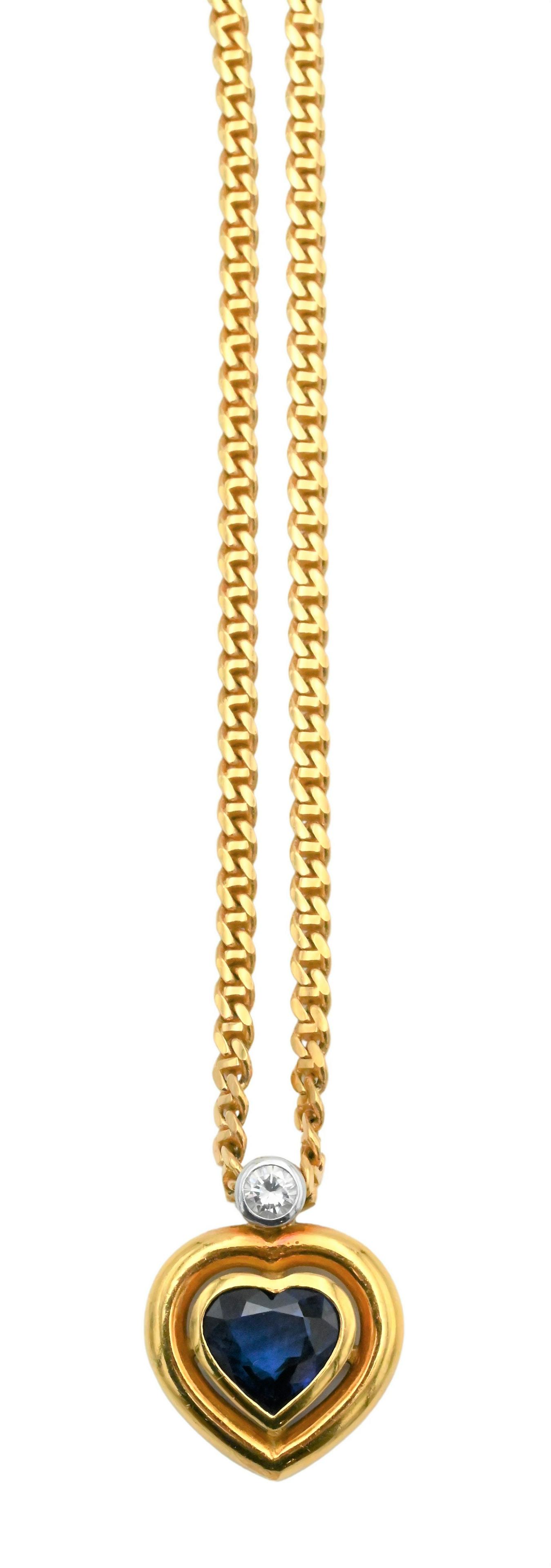 18 Karat Yellow Gold Chain and Heart Shaped Pendant (1 of 4)