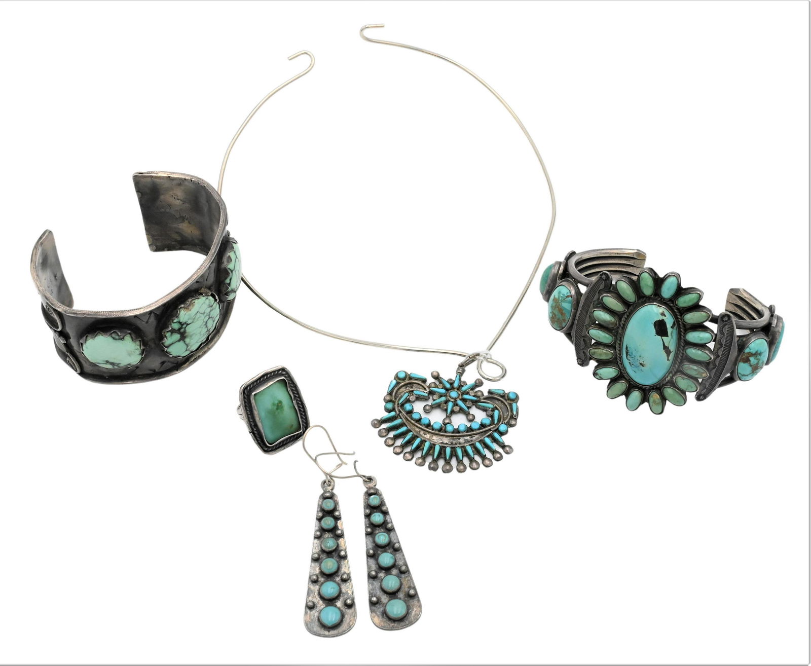 Six Piece Silver and Turquoise Lot (1 of 4)