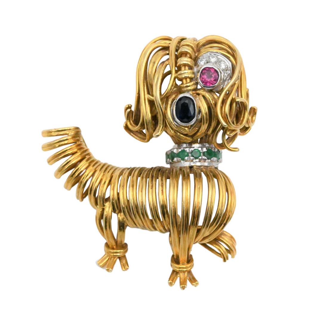 14 Karat Yellow Gold Dog Brooch (1 of 5)