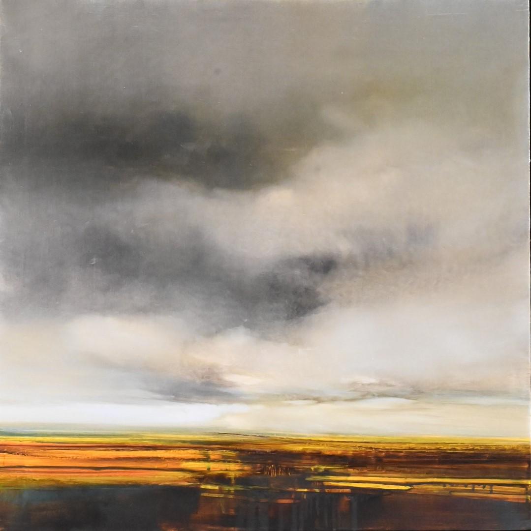 James Lahey (B.1961) "Storm in late Autumn": James Lahey (B.1961) "Storm in late Autumn" dated 2000 oil on canvas signed titled and dated on back 30" x 30". *Please Note* Available condition reports and/or additional photos for this lot are on o