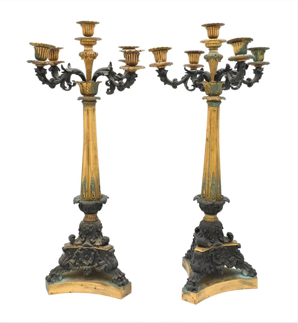 A Pair of French Bronze Neoclassical Candelabras (1 of 6)