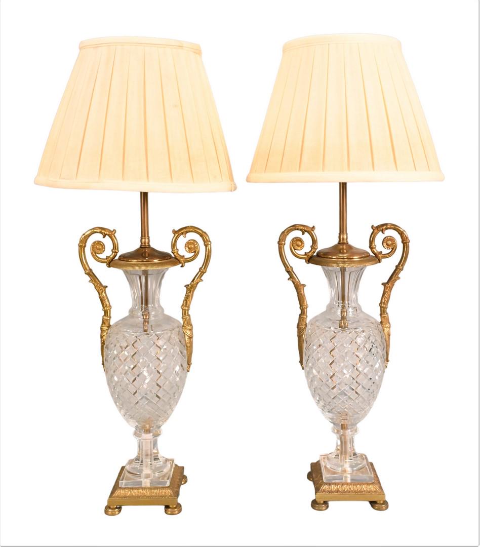 A Pair of Baccarat Cut Crystal Lamps (1 of 6)