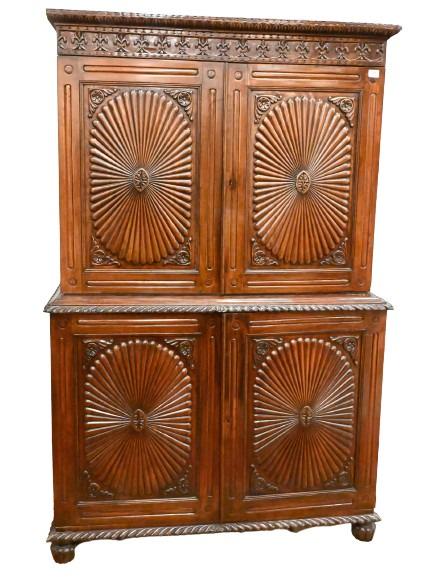 Anglo-Colonial Rosewood and Hardwood Linen Press (1 of 5)