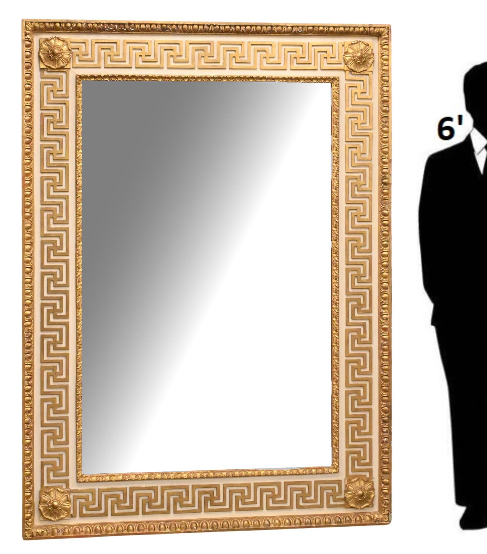 Neoclassic Style Grey-Painted and Parcel-Gilt Mirror (1 of 5)