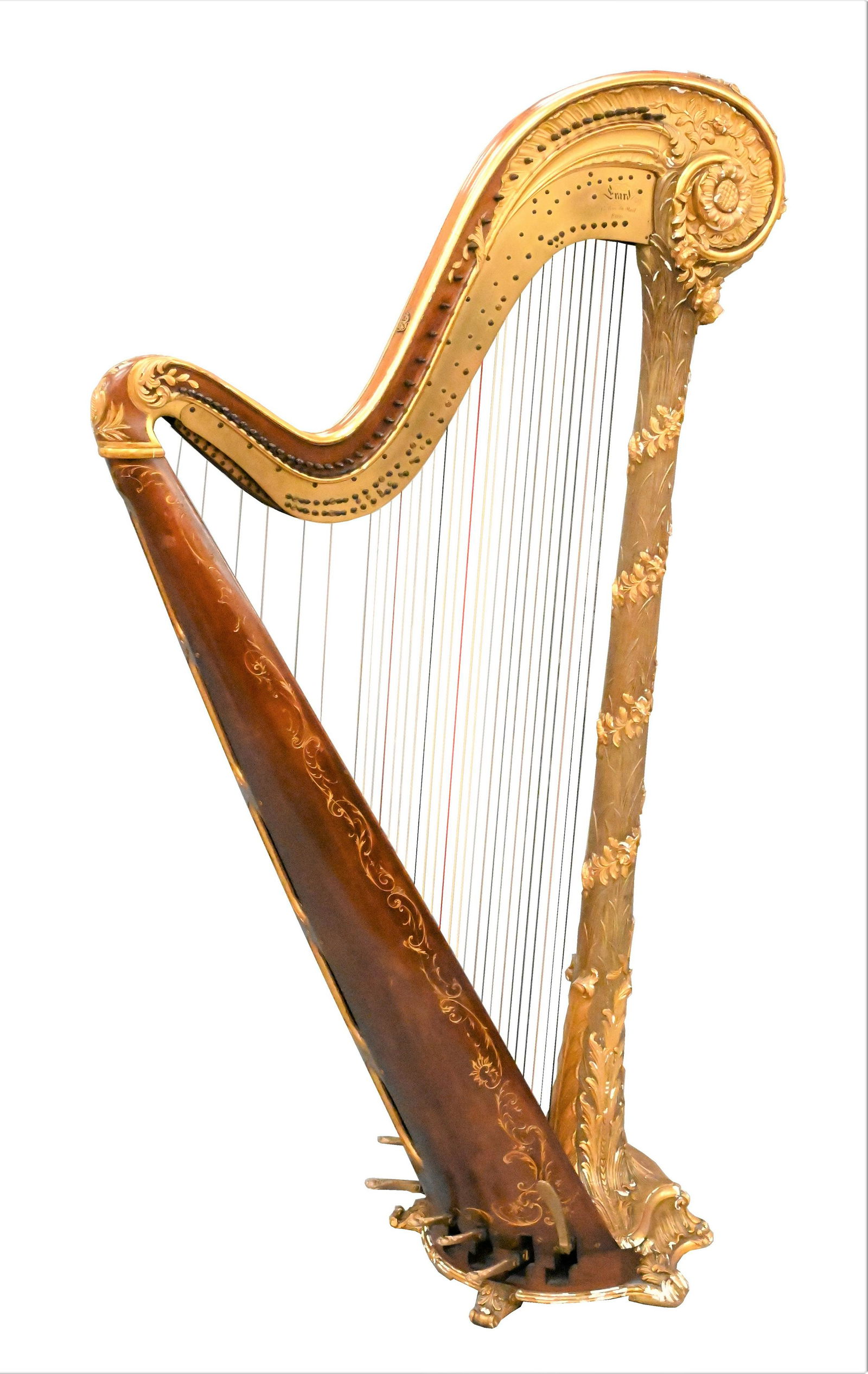 A Napoleon III Mahogany and Parcel-Gilt Harp (1 of 12)