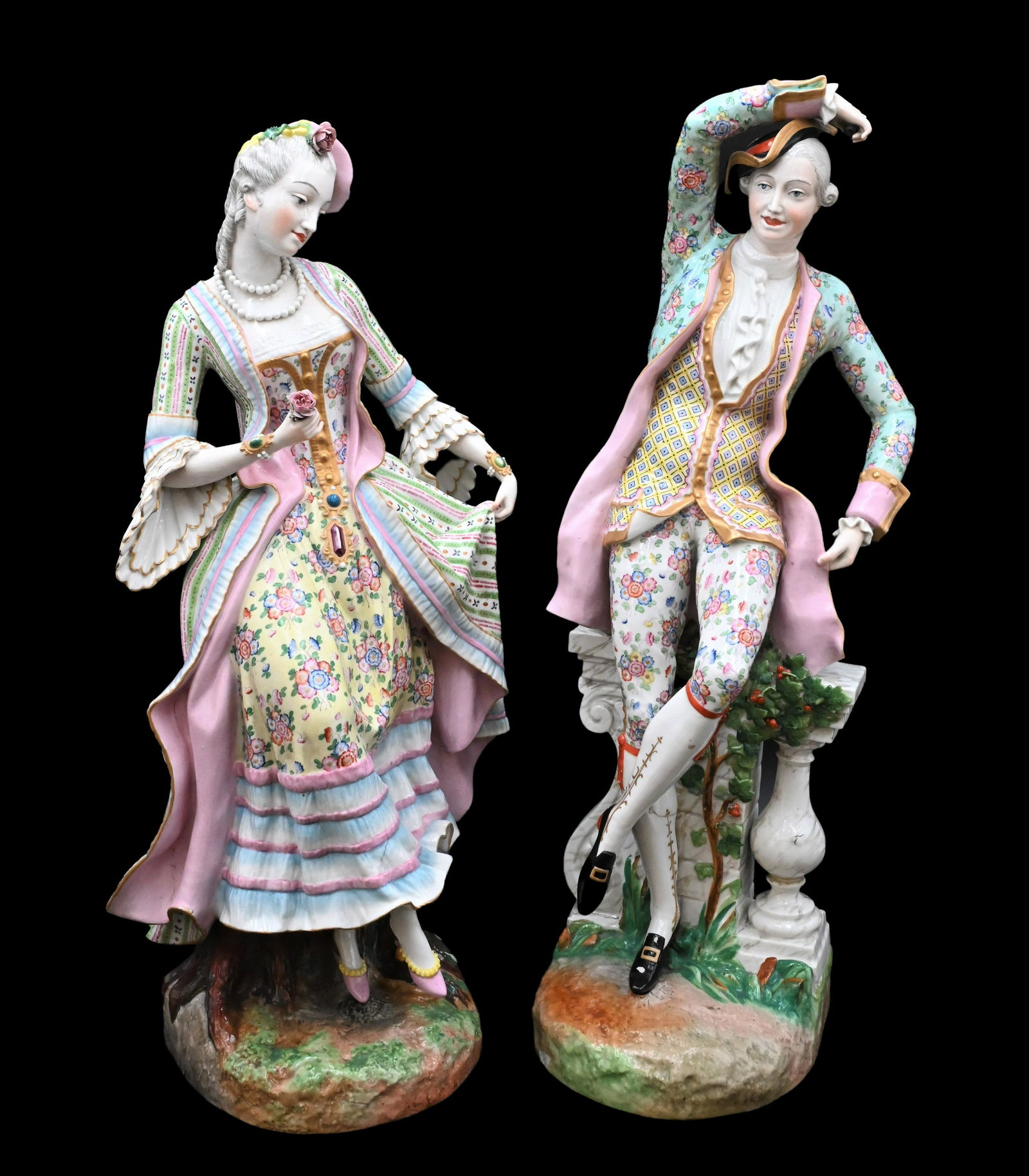 A Pair of Dresden Porcelain Figures of an 18th Century Dancing Couple (1 of 8)