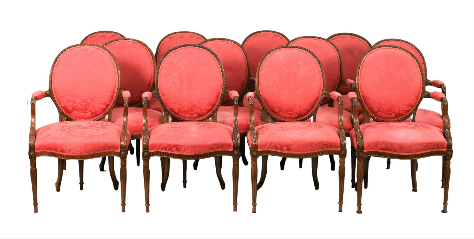 A Set of 16 George III Style Mahogany Open Armchairs (1 of 6)
