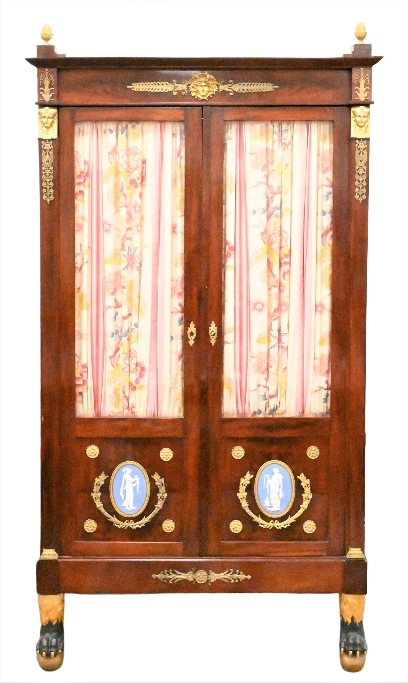 A North European Ormolu and Jasperware-Mounted Mahogany Bibliotheque (1 of 6)