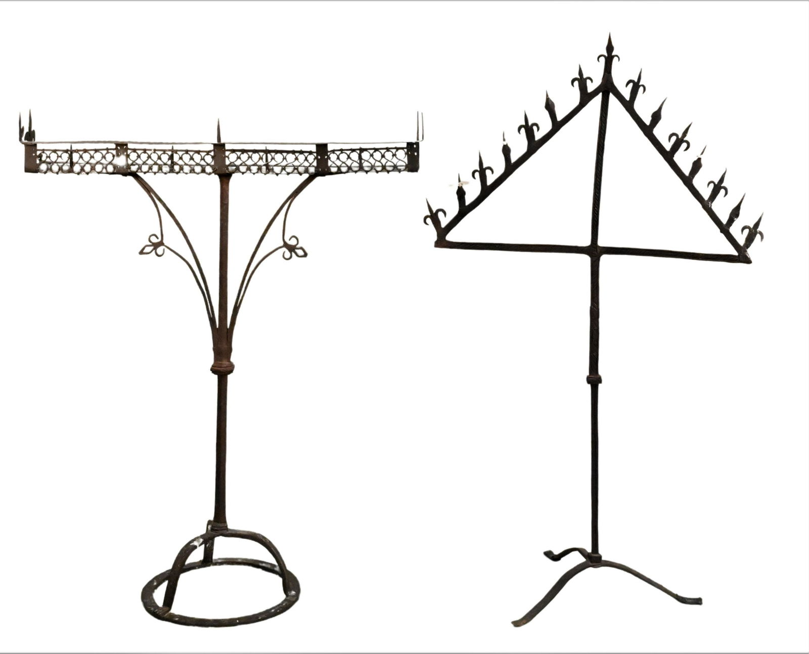 Two Gothic Wrought Iron Floor Candelabrums (1 of 5)
