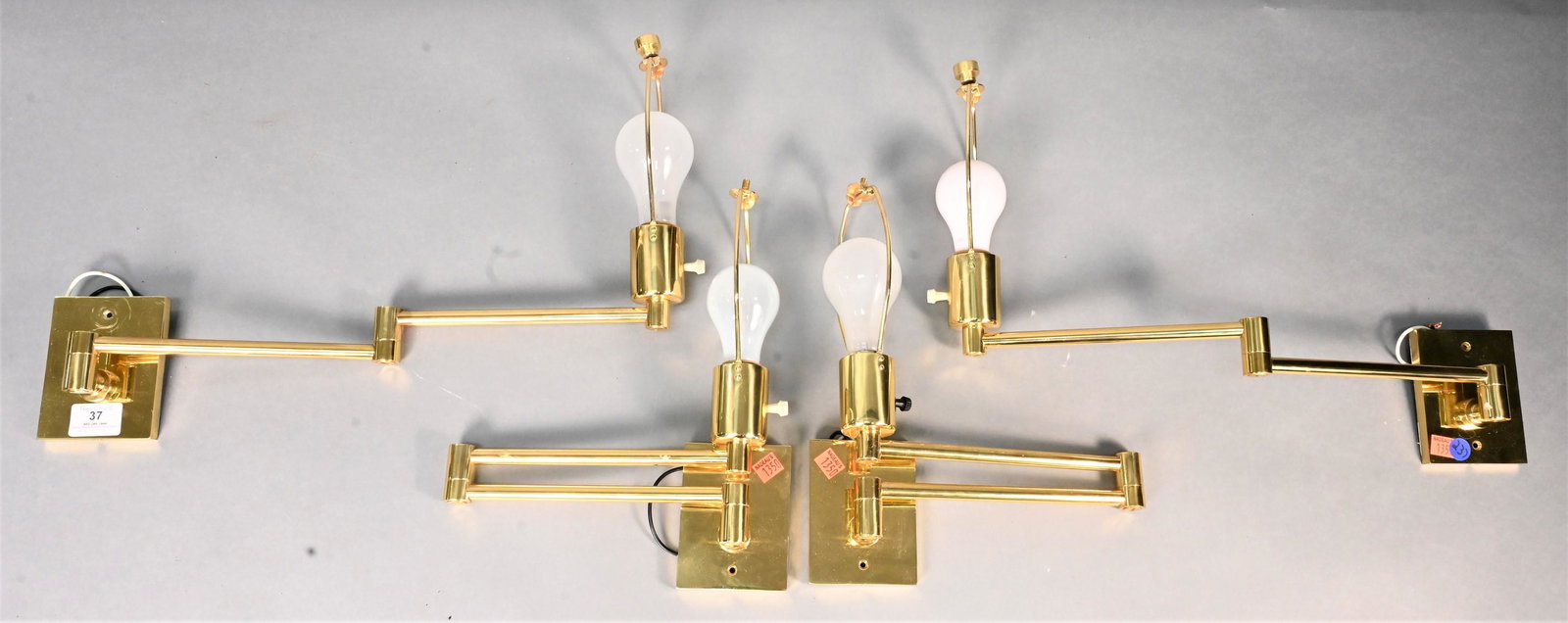Two Pairs of Hansen Brass Wall Lamps (1 of 7)