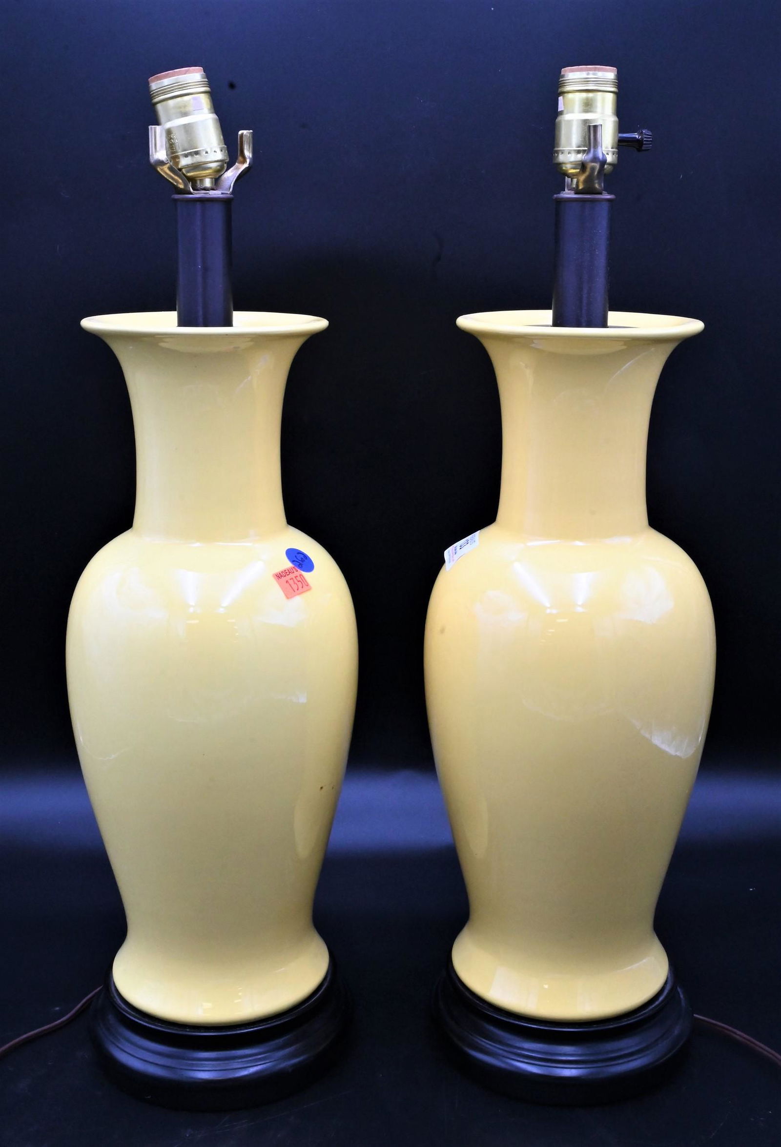 A Pair of Chinese Yellow Ground Baluster Vases (1 of 4)