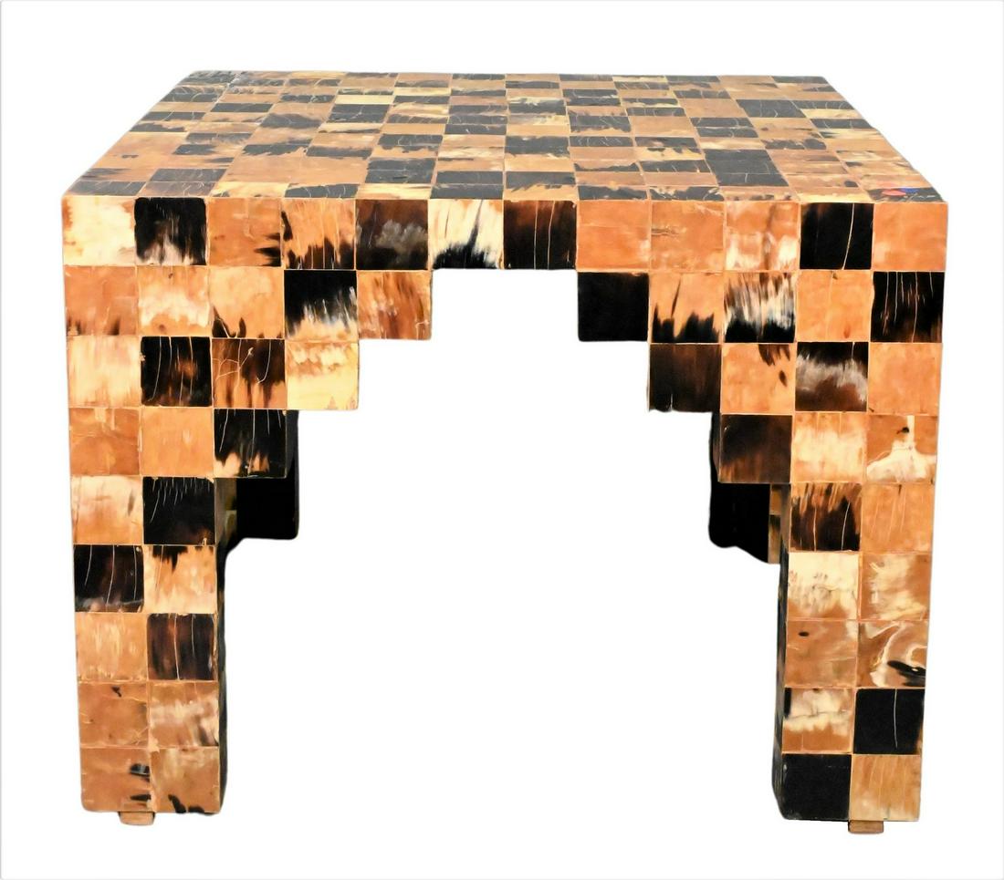 Square Tessellated Horn Table by William Piedrahita for Thomas Britt (1 of 5)