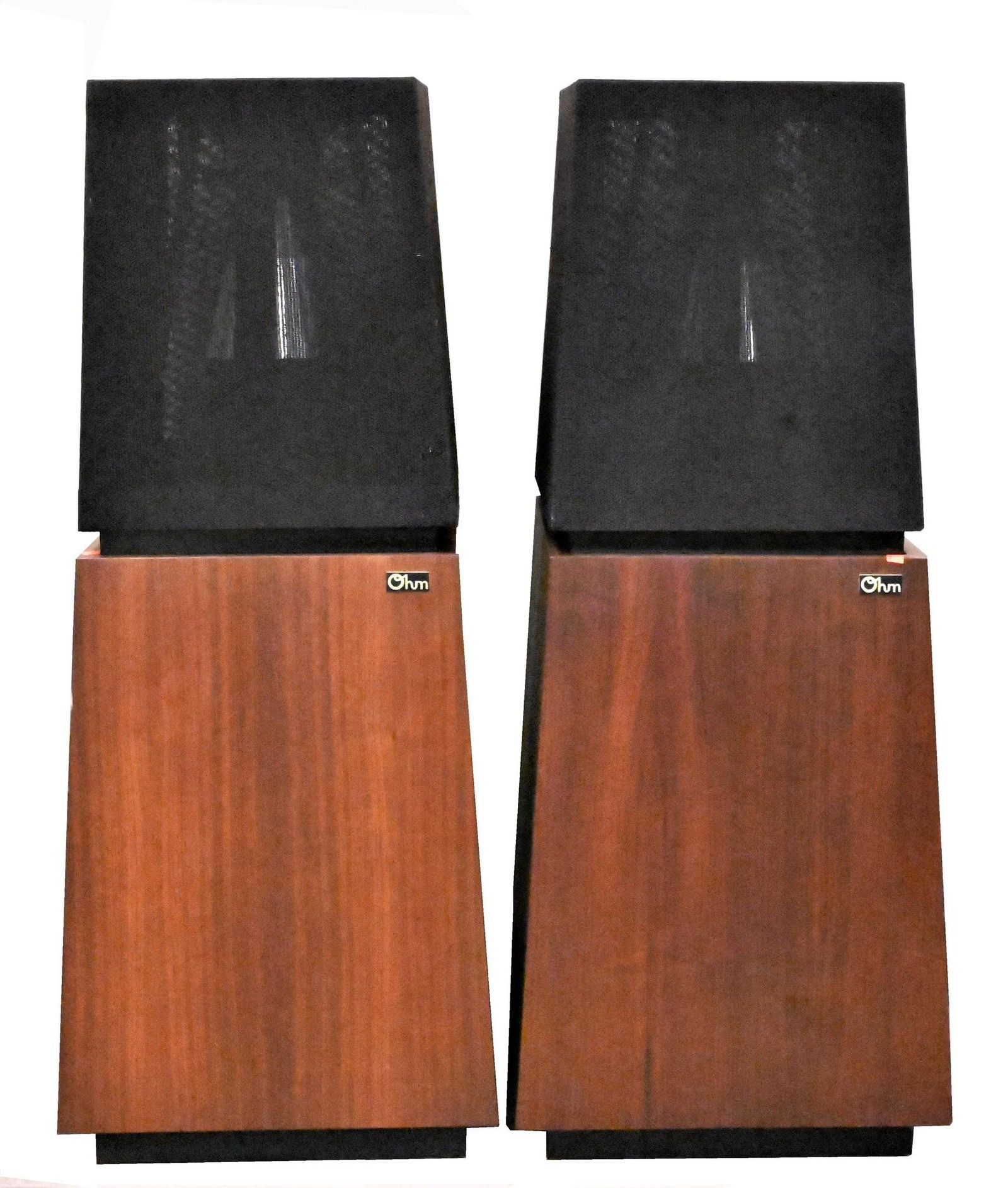 A Pair of Ohm Walsh Speakers on Wood Cabinets (1 of 7)