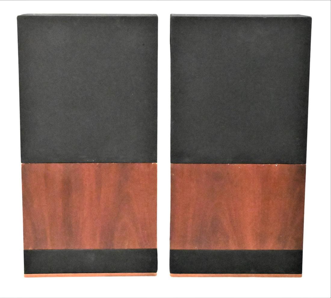 A Pair of Snell Acoustics Type A Speakers: A Pair of Snell Acoustics Type A Speakers, height 47 inches, width 24 inches, depth 13 inches.