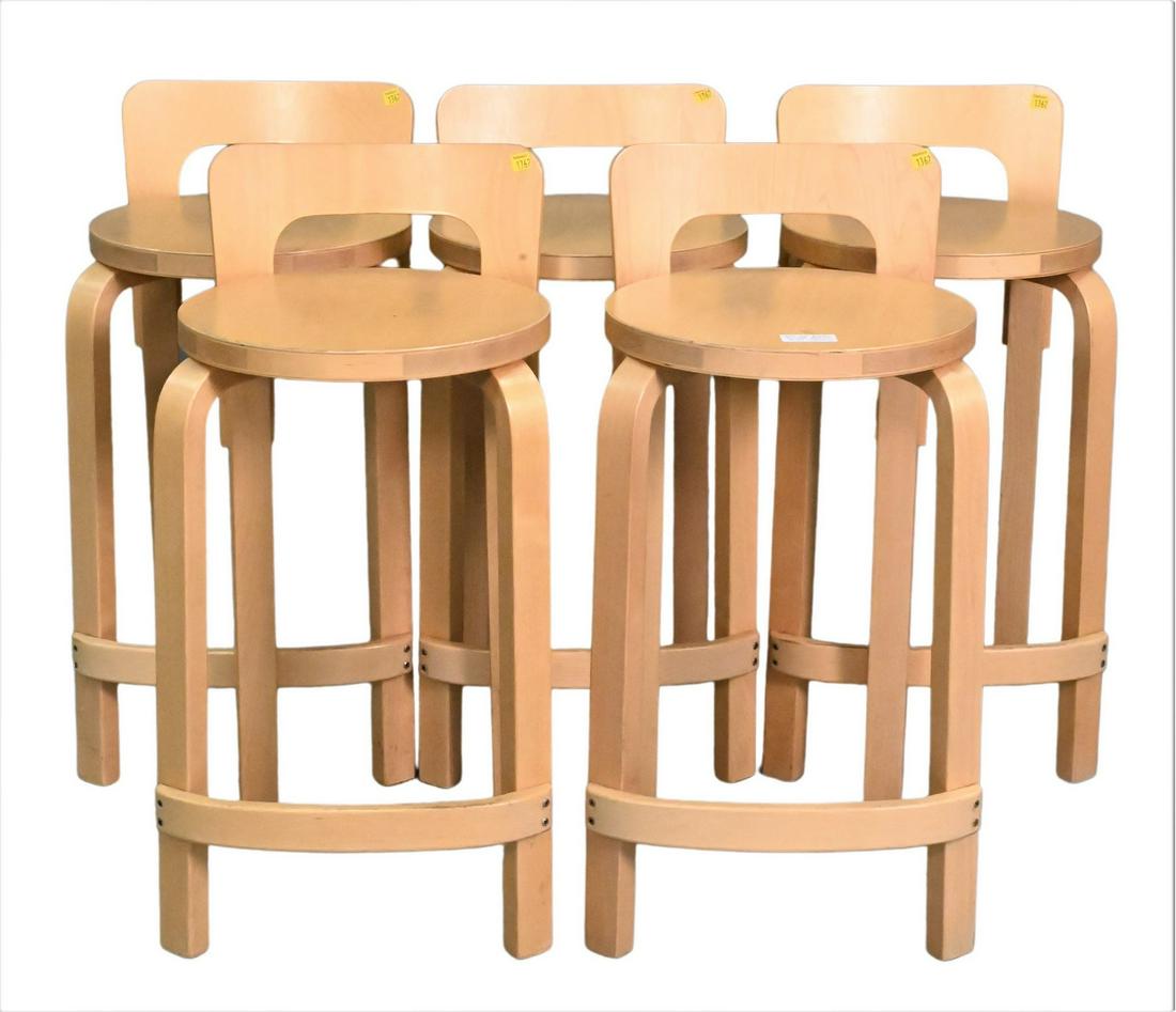 Set of Five Alvar Aalto K-65 Stools (1 of 4)