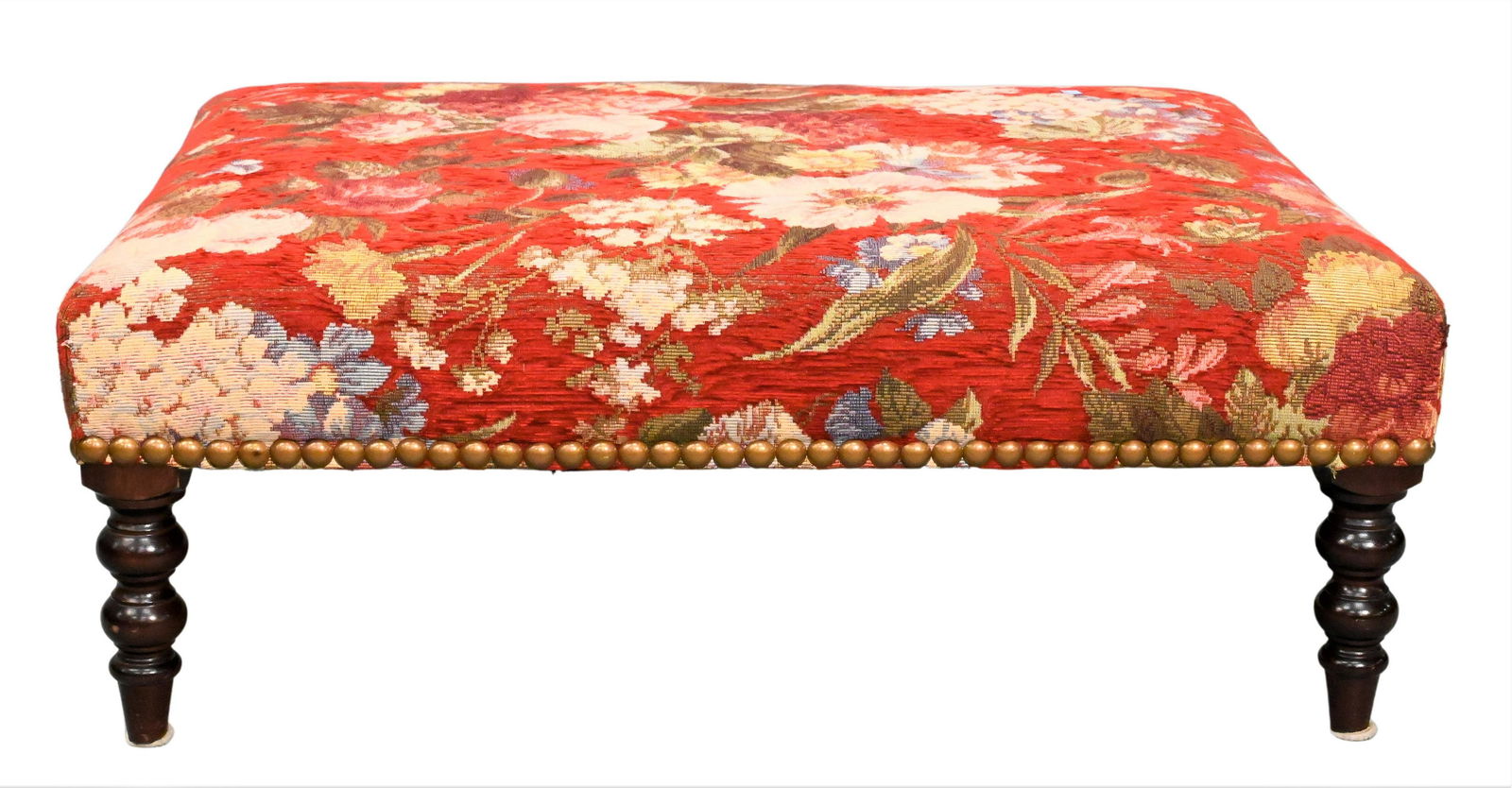 Attributed to George Smith Custom Upholstered Ottoman (1 of 4)