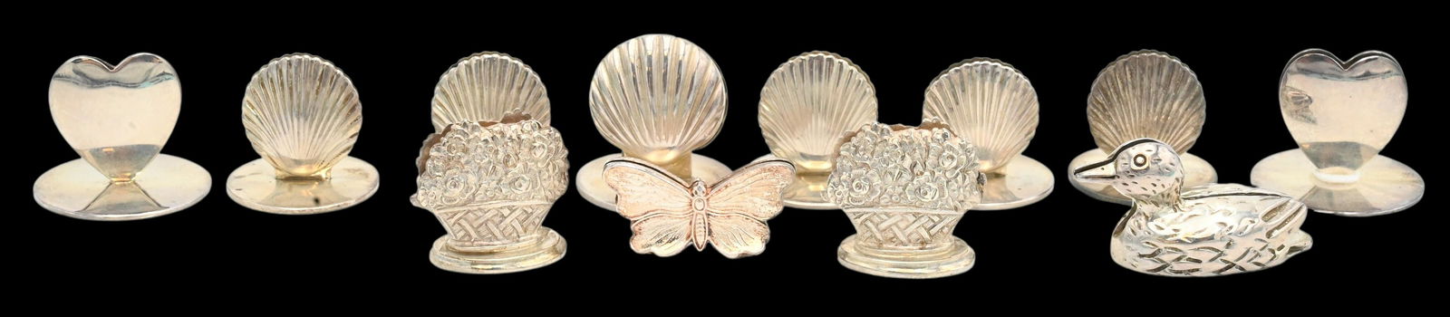Set of 12 Tiffany & Company Sterling Silver Place Card Holders (1 of 5)