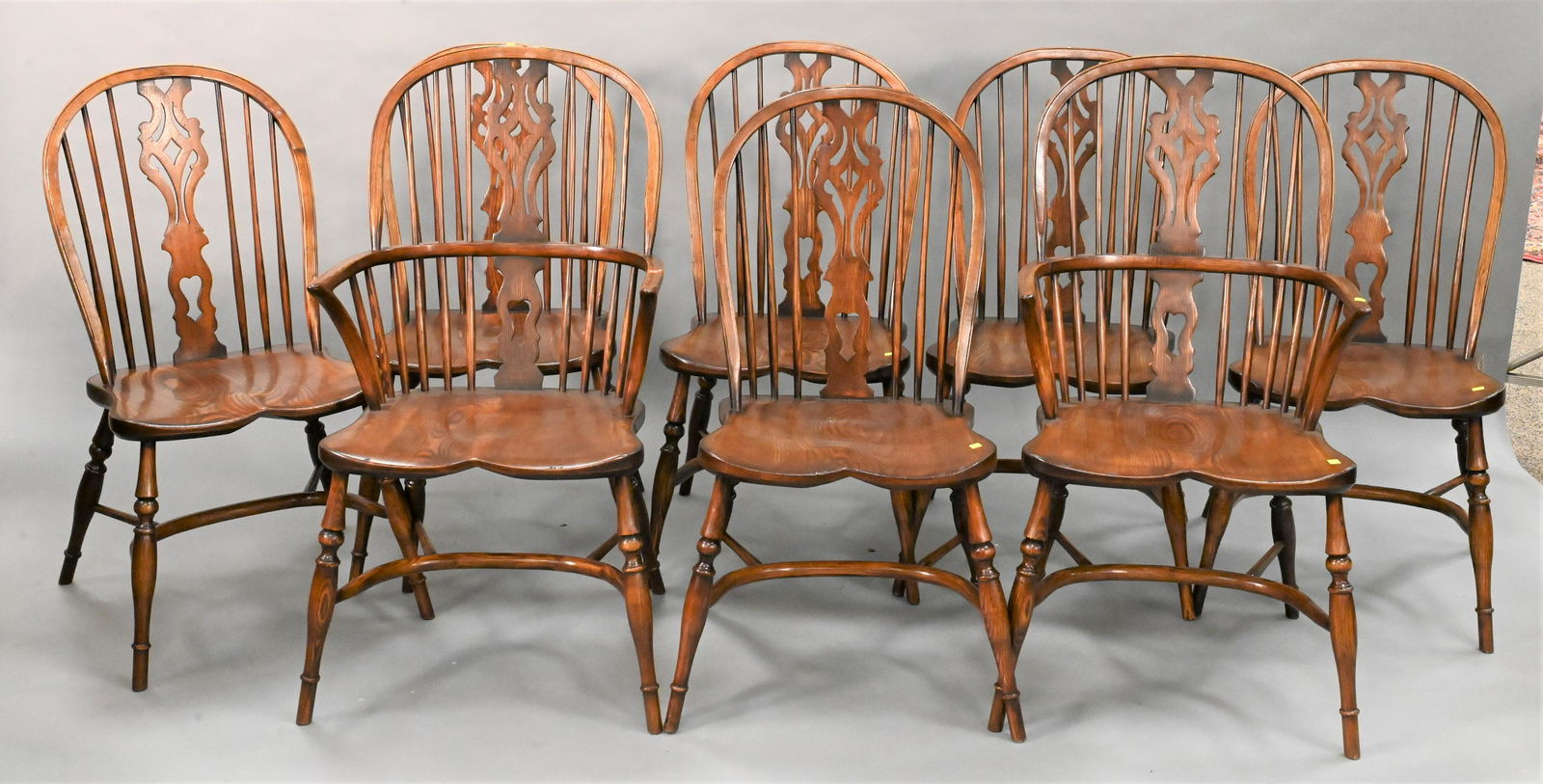 Set of Eight Oak English Style Windsor Chairs (1 of 4)