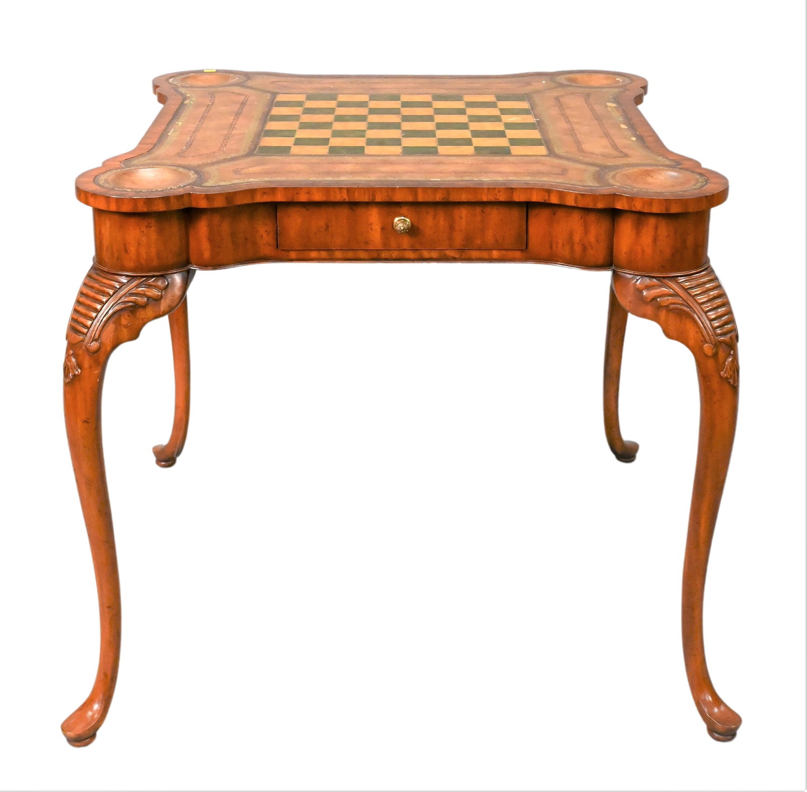 Maitland Smith Leather Top Games Table (1 of 5)