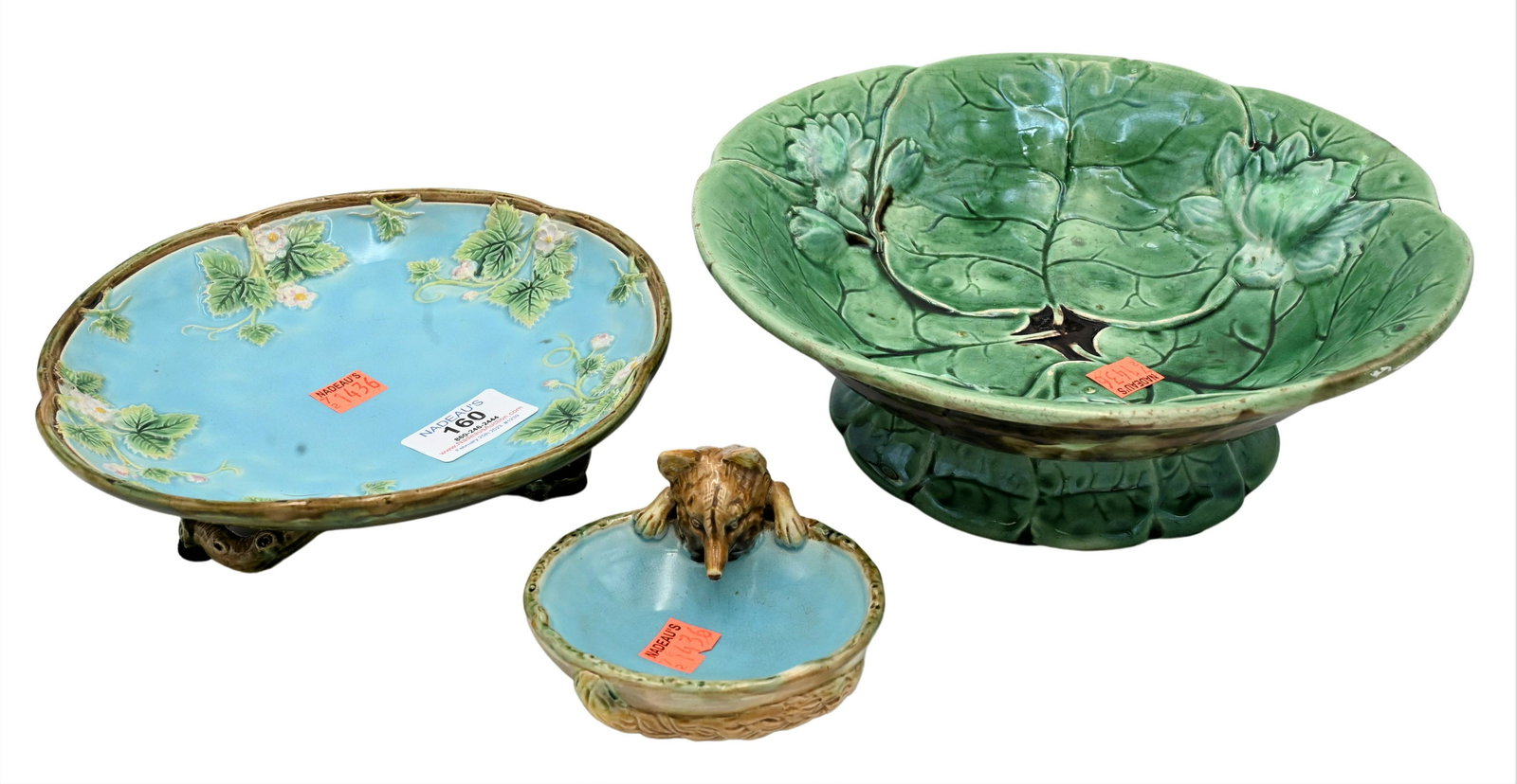 Three Piece Majolica Lot (1 of 7)