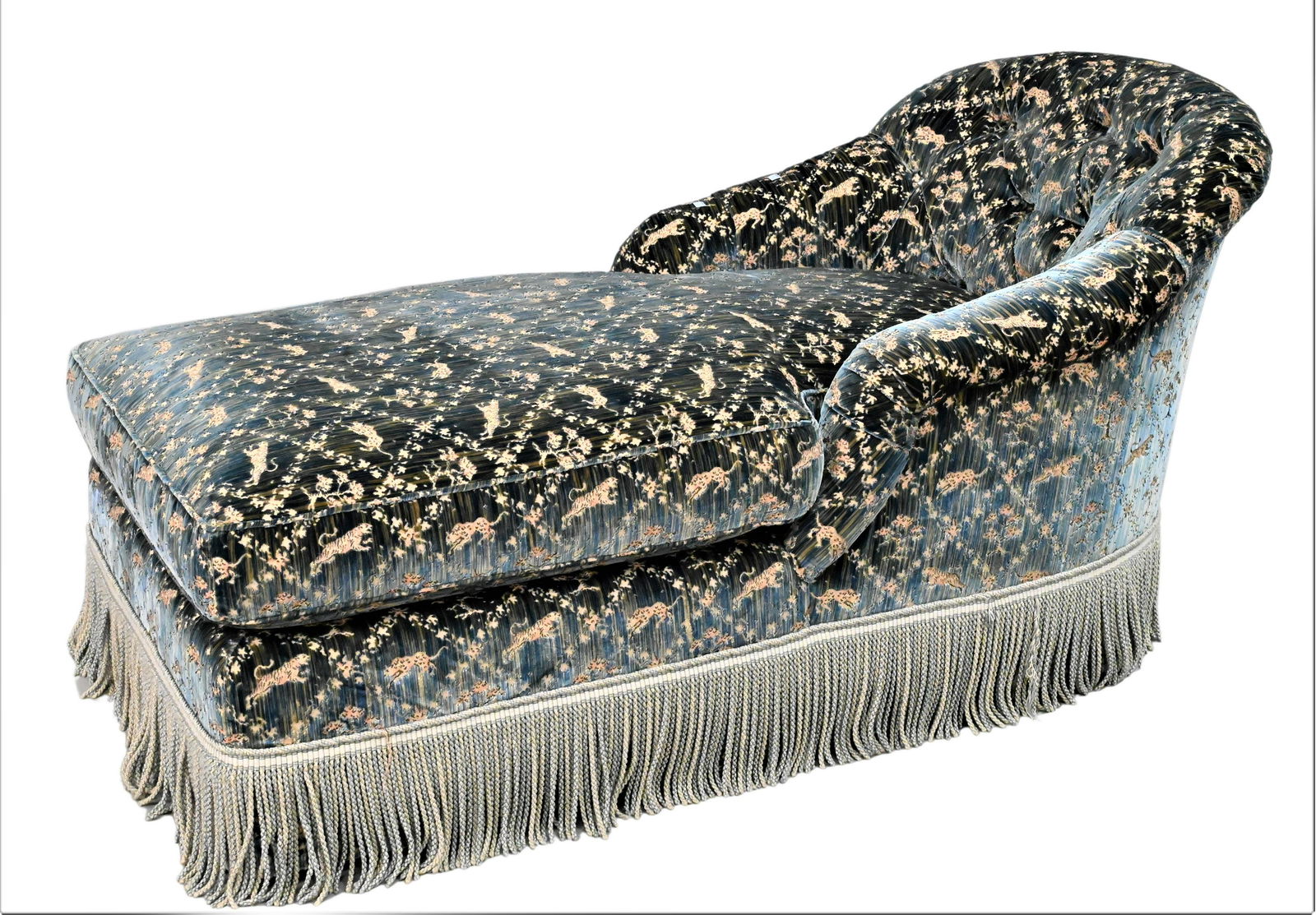 Scalamandre Sibtain Velvet Custom Upholstered Chaise Lounge (1 of 6)