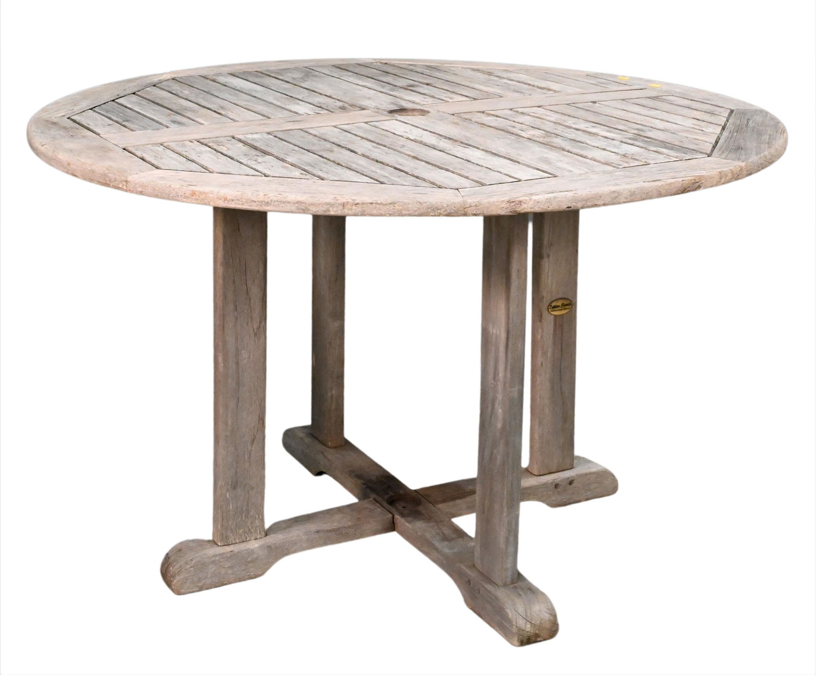 Round Outdoor Teak Dining Table (1 of 4)