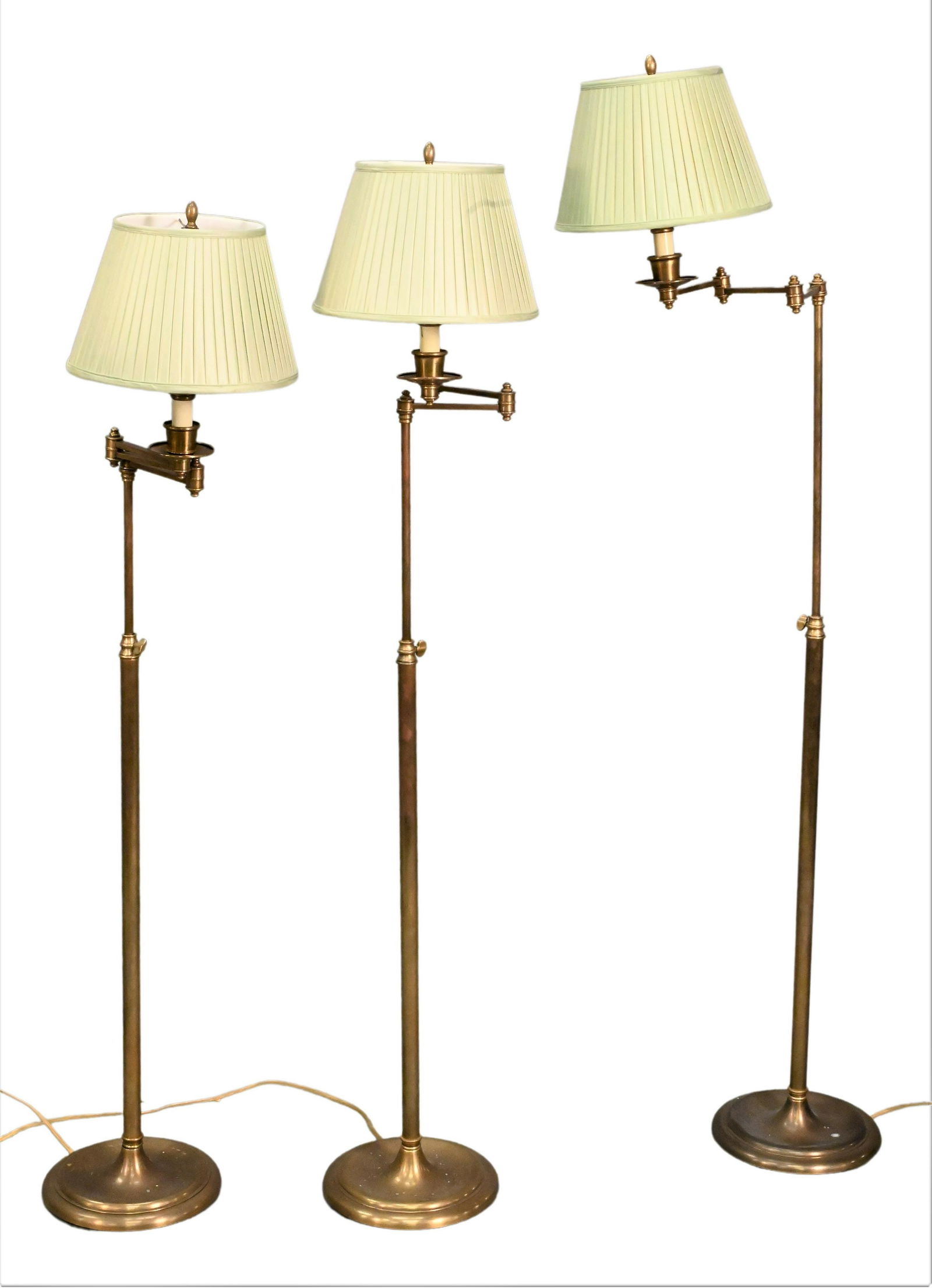 Set of Three Brass Adjustable Floor Lamps (1 of 7)