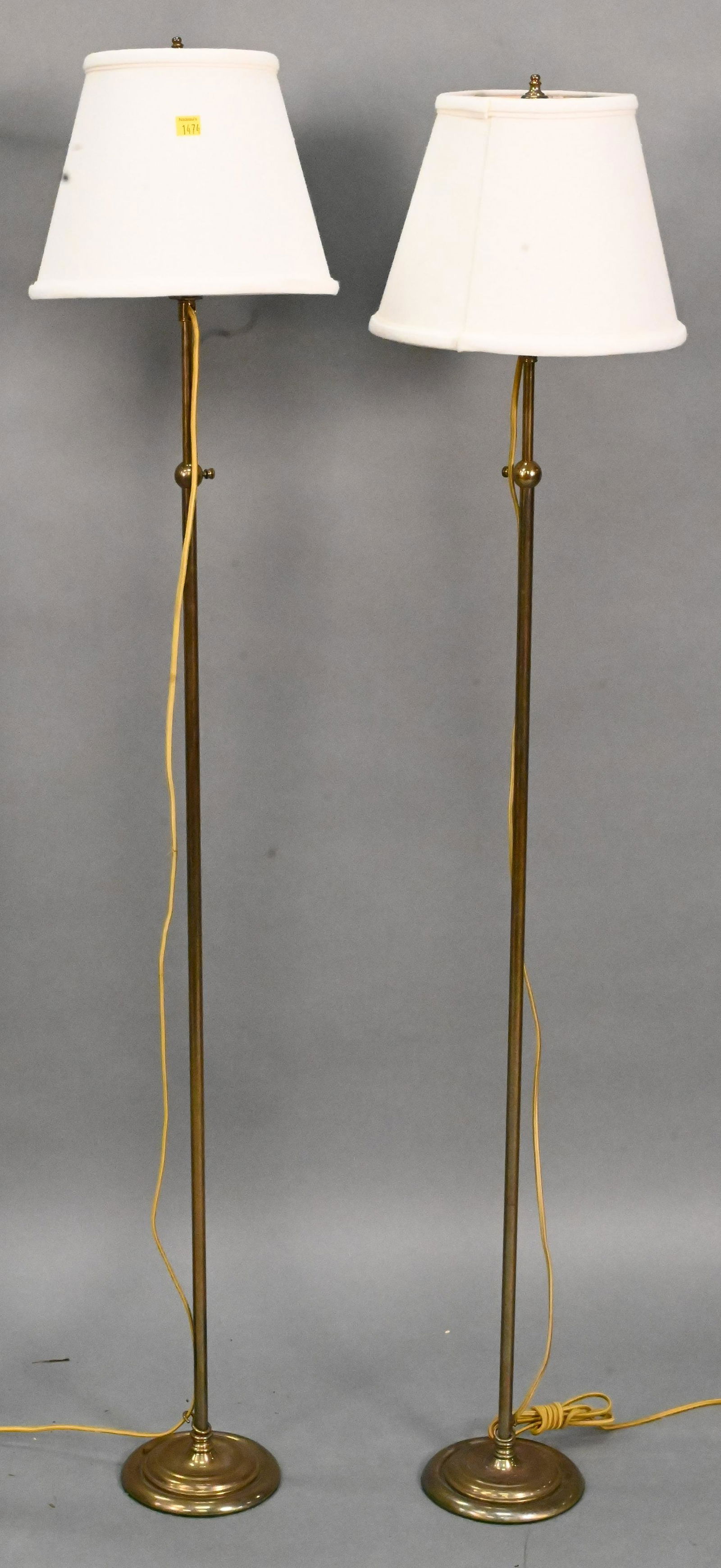 Pair of Diminutive Brass and Bronze Adjustable Floor Lamps (1 of 5)