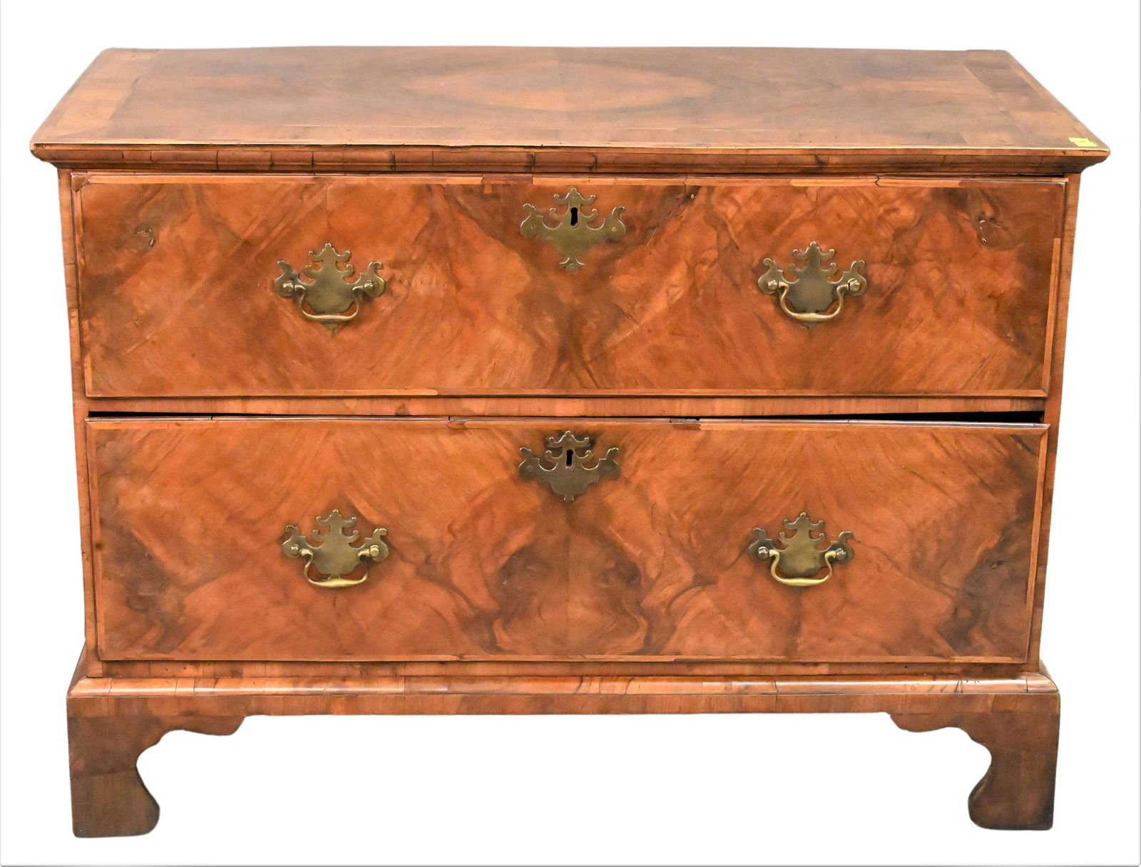 George III Walnut and Burl Walnut Two Door Chest (1 of 5)