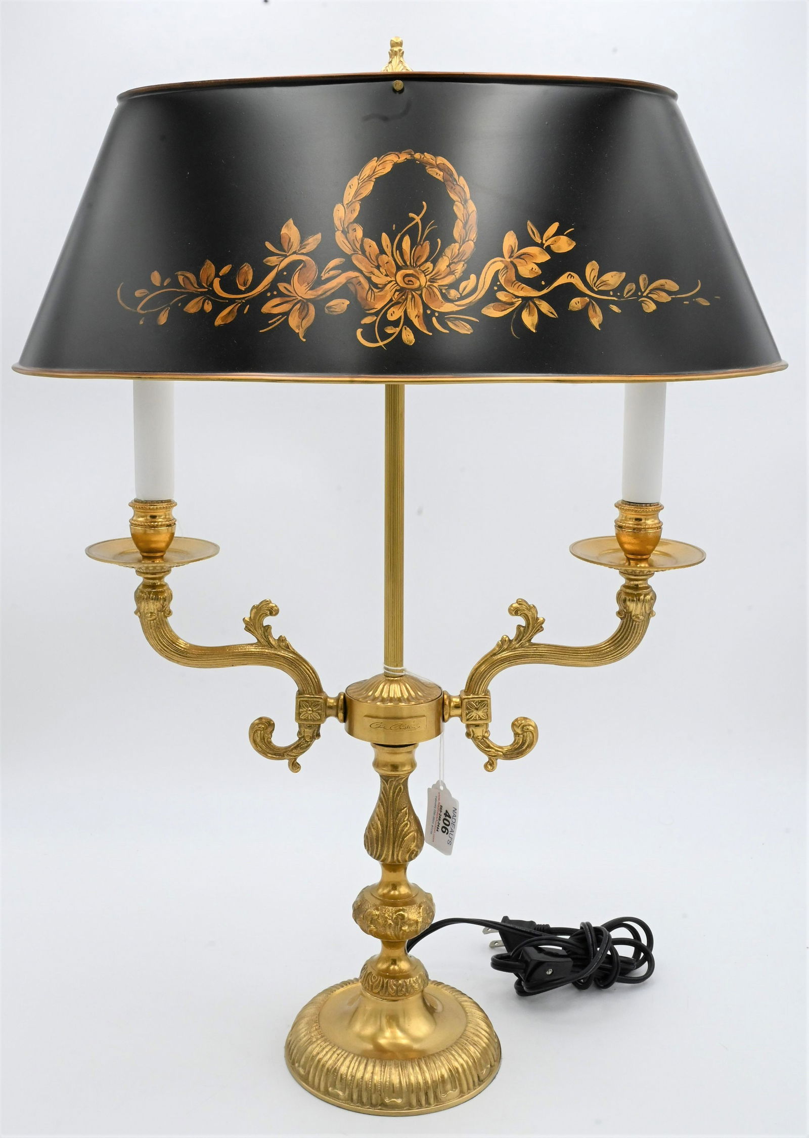 Contemporary Custom Large Brass Bouillotte Table Lamp (1 of 5)