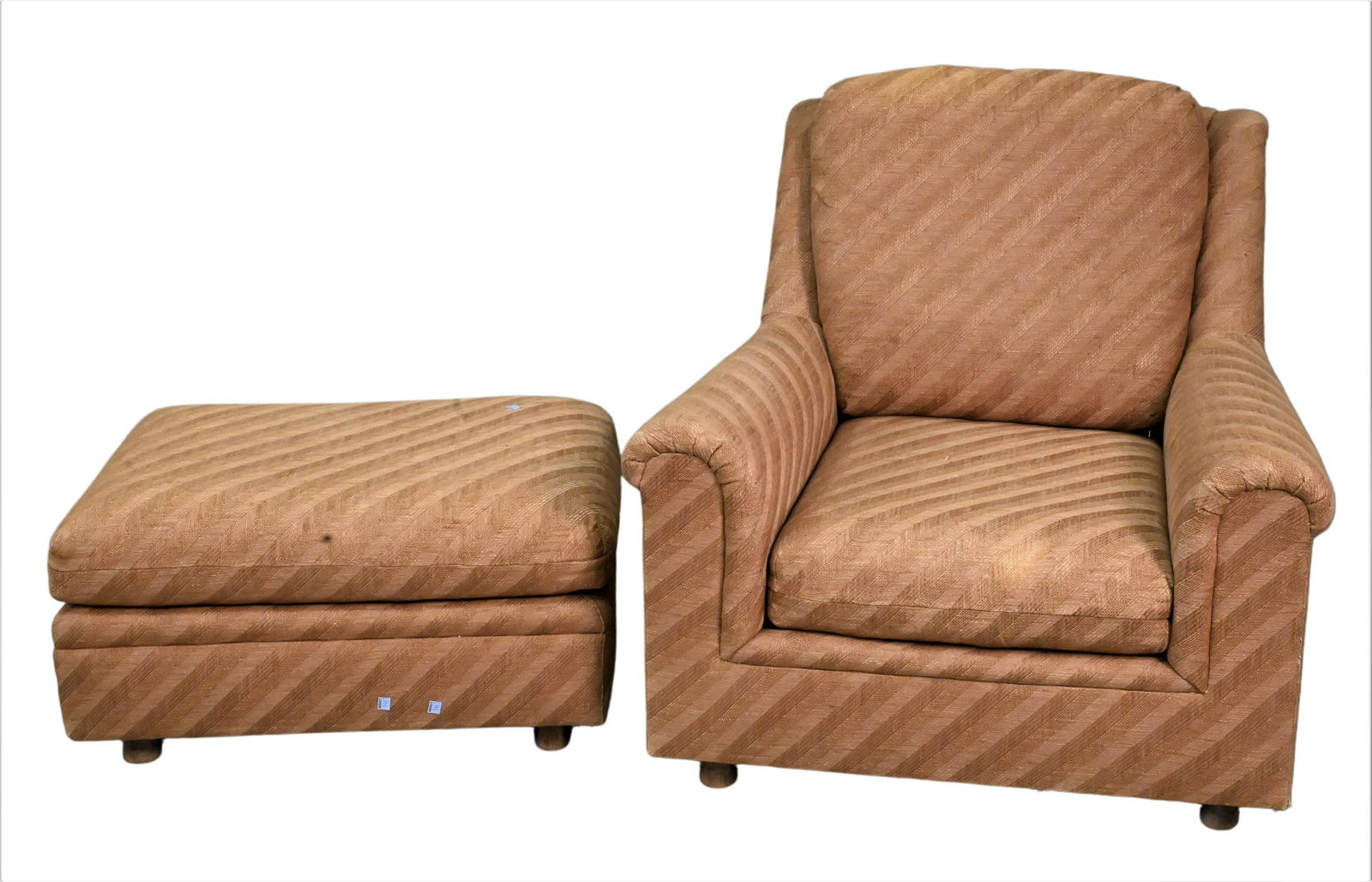 Baker Furniture Upholstered Club Chair and Ottoman (1 of 5)