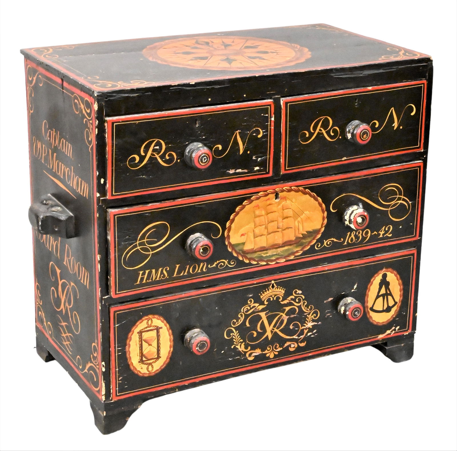 Nautical Paint Decorated Chest (1 of 6)