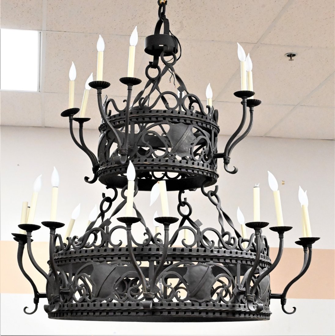 Iron Two-Tier 24 Light Chandelier (1 of 5)
