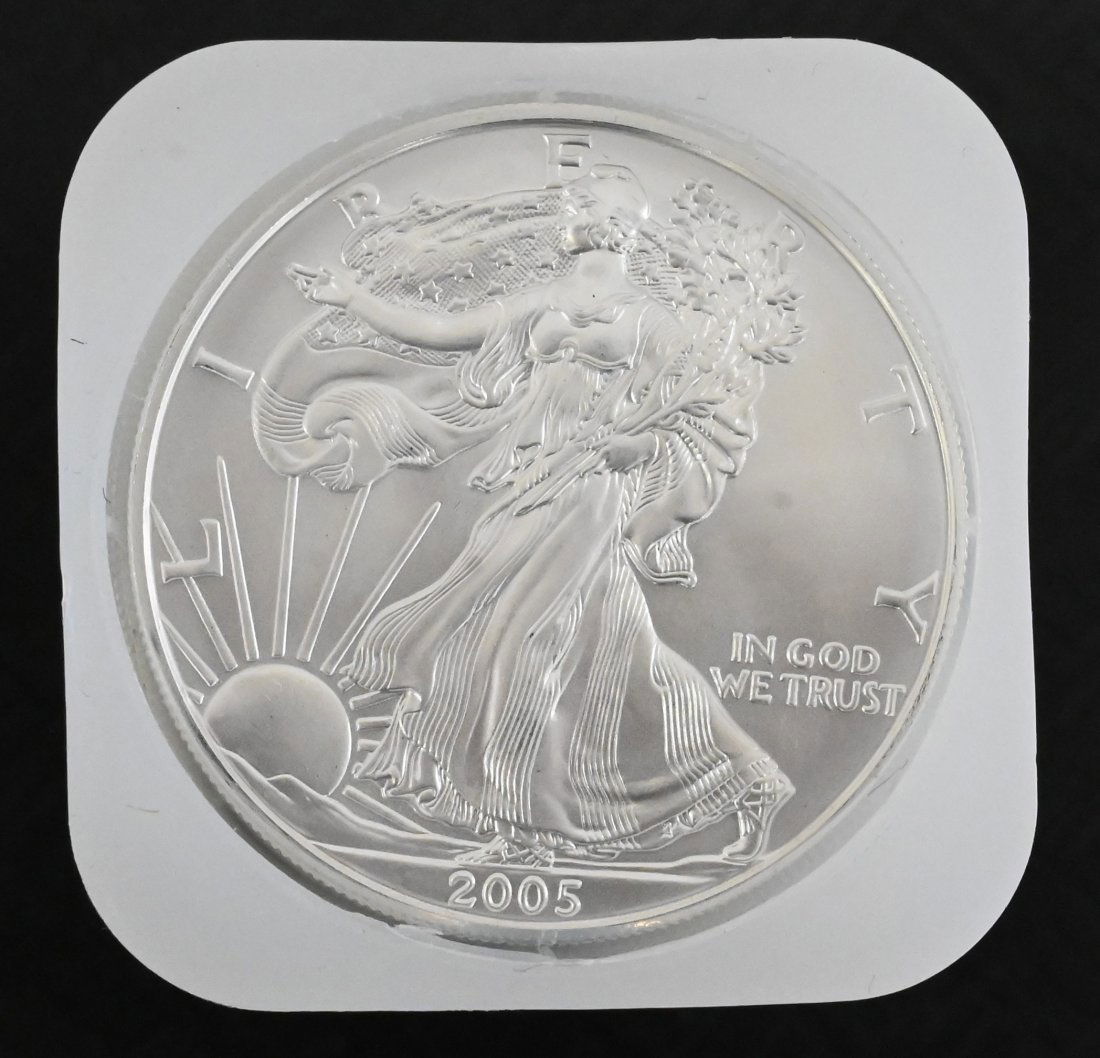 Roll of 20-2005 1oz Silver American Eagle Dollar Coins BU (1 of 1)