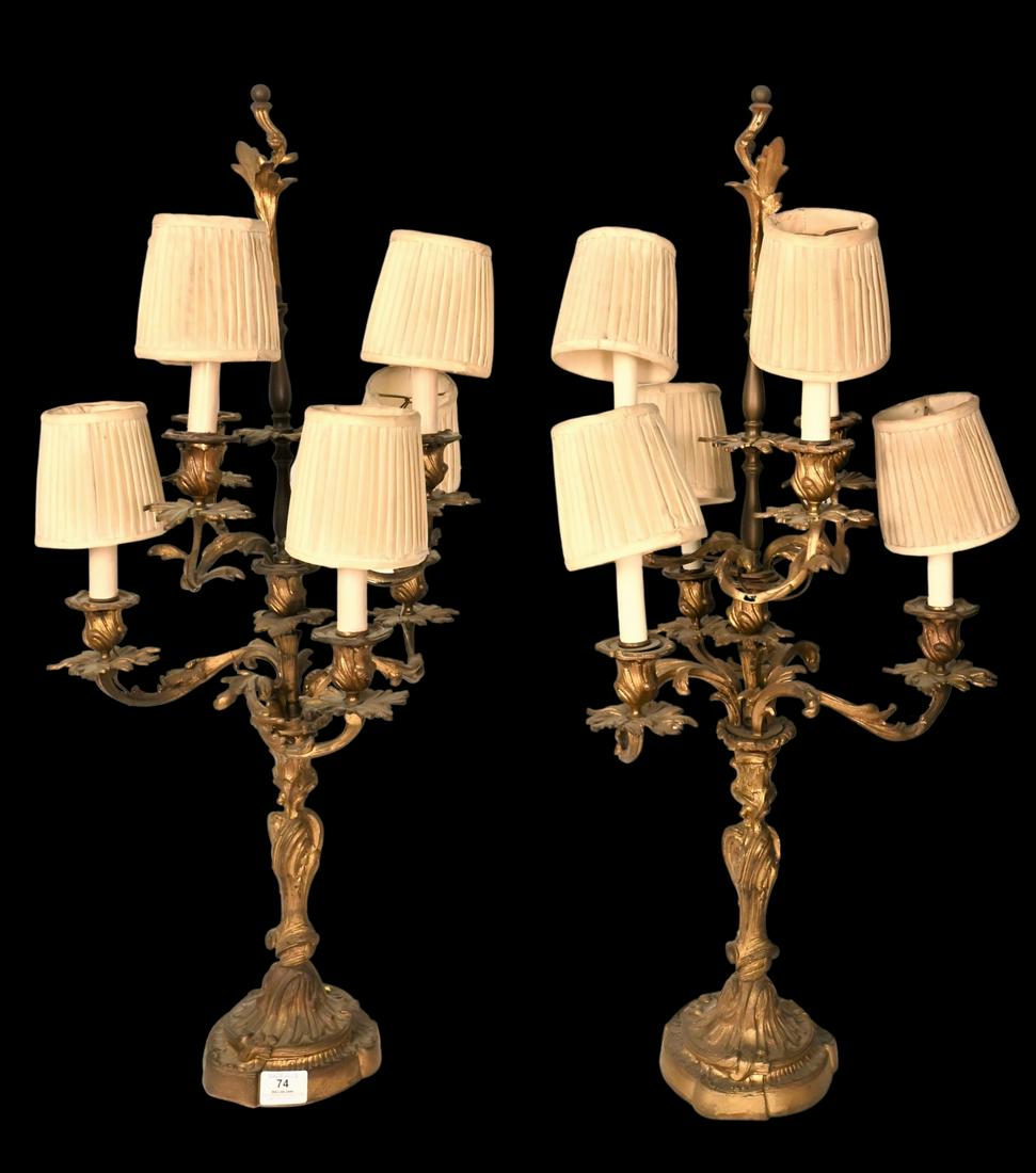 A Pair of Rococo Gilt Bronze Candelabra (1 of 6)