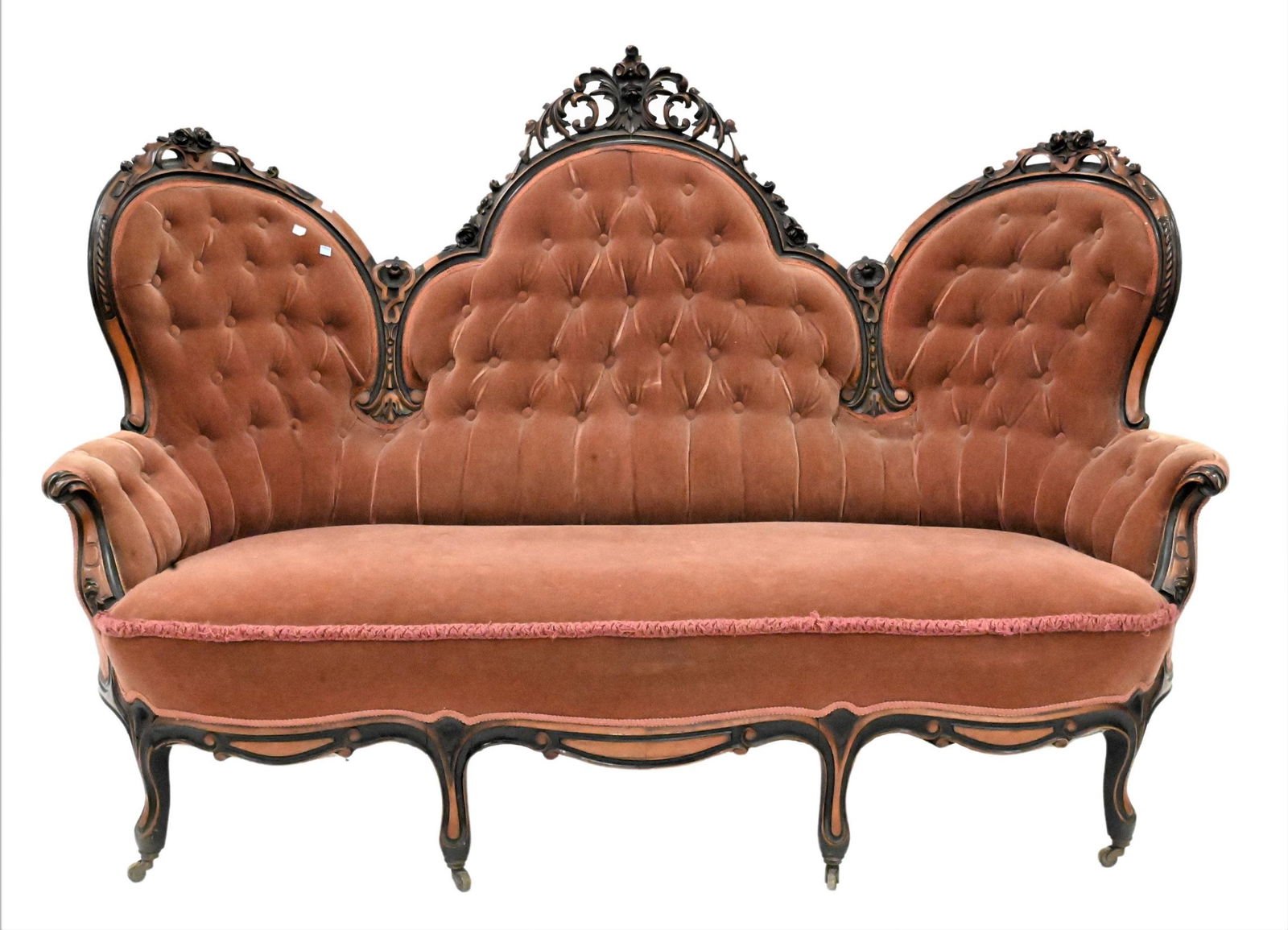 Victorian High Back Upholstered Sofa (1 of 6)