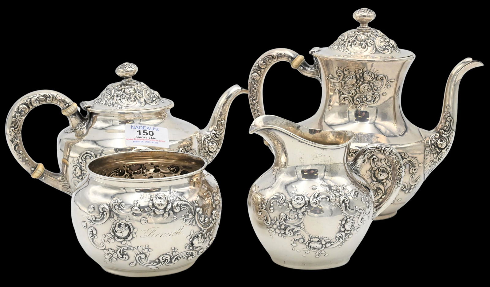 Four Piece Gorham Sterling Silver Tea and Coffee Set (1 of 7)