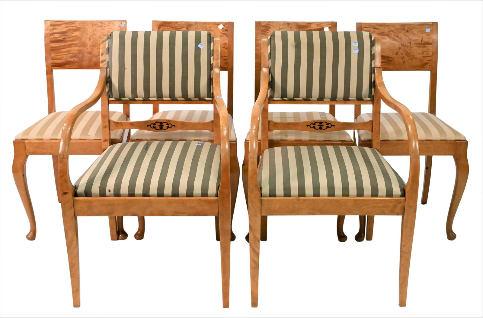 Set of Eight Biedermeier Style Maple Dining Chairs (1 of 5)