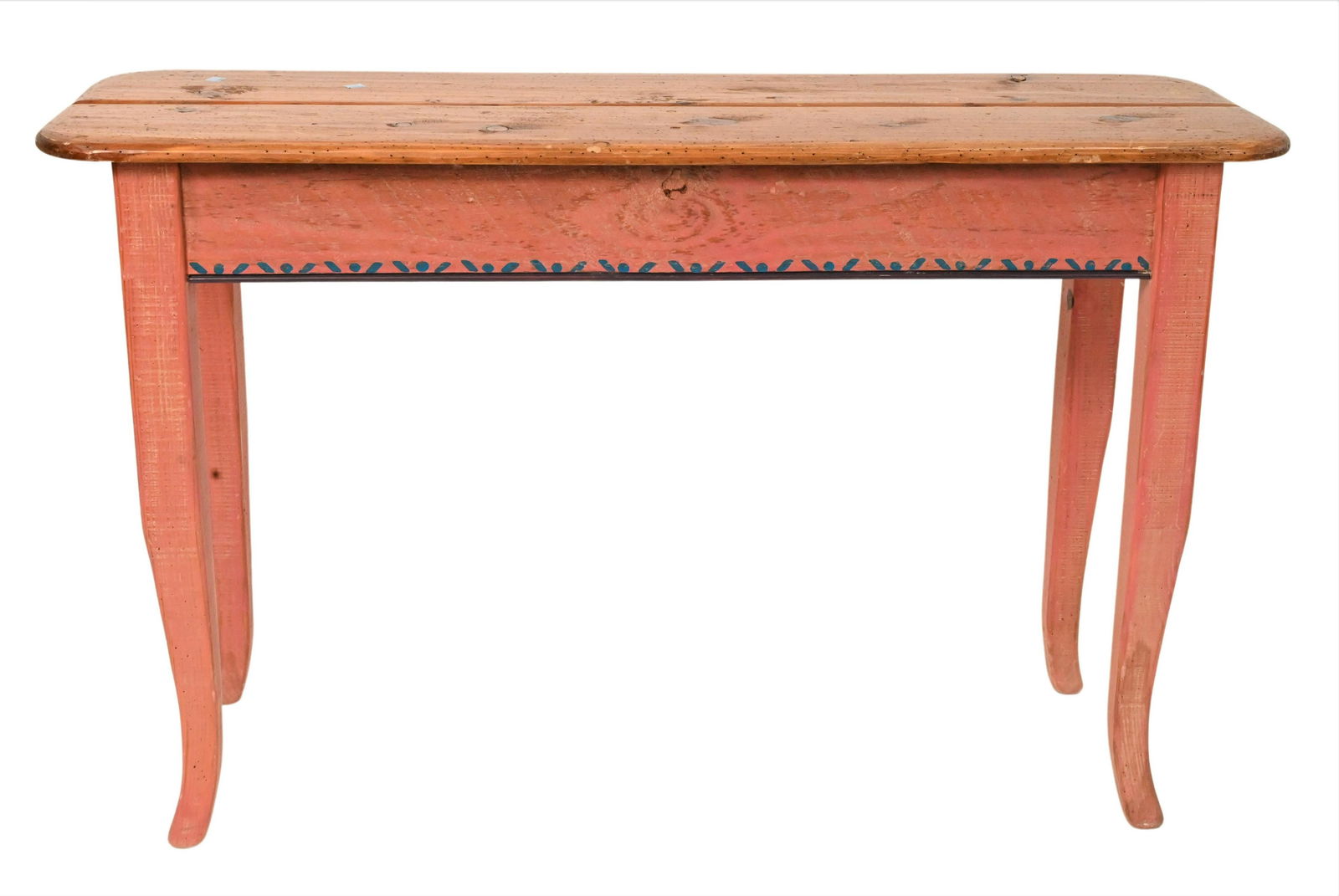 Shoestring Creations Hand Painted Sofa Table: Shoestring Creations Hand Painted Sofa Table, minor scuffs to top, height 30 inches, top 16" x 48"